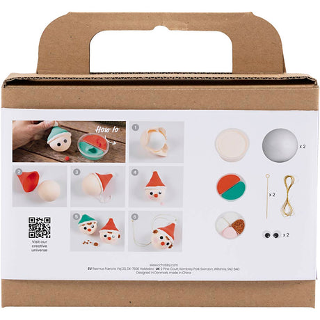 Creativ company mini hobby set Boules de Noël, nains rouges et verts, 1 boîte