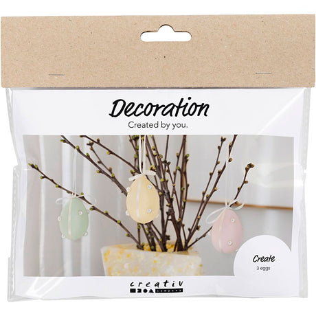 Creativ company mini hobby set décoration, œufs, couleurs pastel, 1 boîte