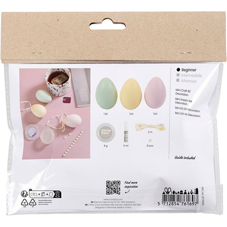 Creativ company mini hobby set décoration, œufs, couleurs pastel, 1 boîte
