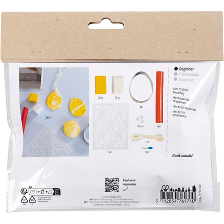 Creativ company mini kit de loisirs pour sculpture, œuf, jaune clair, couleurs pastel, 1 boîte