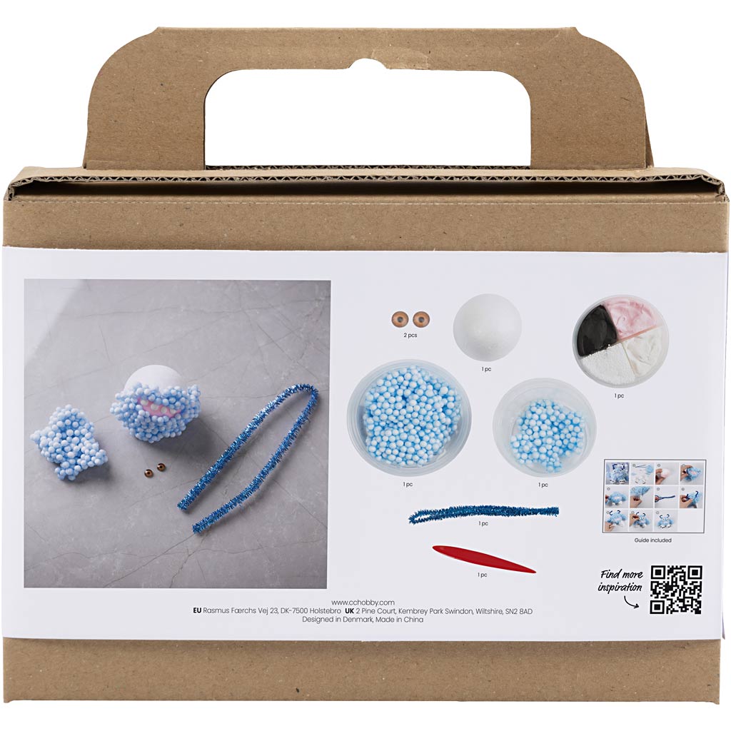 Creativ company mini kit de loisirs pour sculpture, Monster Bobby, bleu clair, 1 boîte