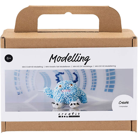 Creativ company mini kit de loisirs pour sculpture, Monster Bobby, bleu clair, 1 boîte