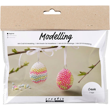 Creativ Company Mini Hobbyset Modeling Egg avec des perles, 2e.