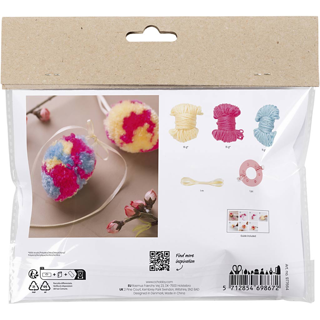 Creativ Company Mini Hobbyset Pompom Ei, 2e.