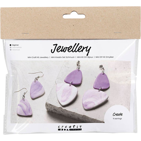 Entreprise créative mini passe-temps ensemble bijoux boucles d'oreilles violet