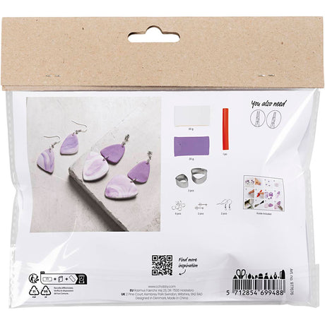 Entreprise créative mini passe-temps ensemble bijoux boucles d'oreilles violet