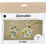Creativ company mini hobby set décoration, œuf et poulet, noir, marron, blanc, différentes couleurs, 1 boîte