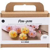 Creativ company mini hobby set pompon, poussins, différentes couleurs, 1 boîte