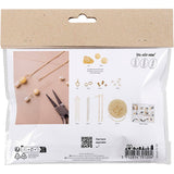 Creativ company mini hobby set bijoux, collier et boucles d'oreilles en calcite miel, 1 boîte