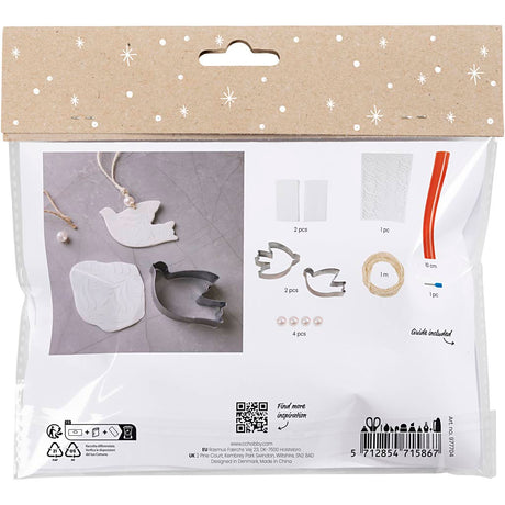 Creativ company mini kit de loisirs sculptant, pigeons, blanc cassé, 1 boîte