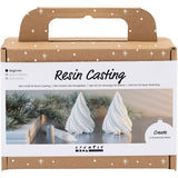 Creativ company mini hobby set résine coulée, arbres de Noël, blanc, 1 boîte
