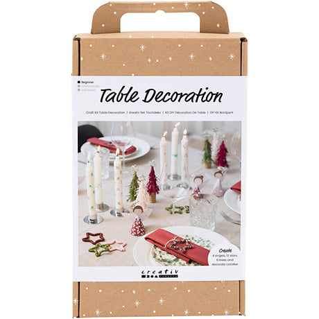 Creativ company hobby set décoration de table, anges, sapins de Noël, étoiles, différentes couleurs, 1 boîte