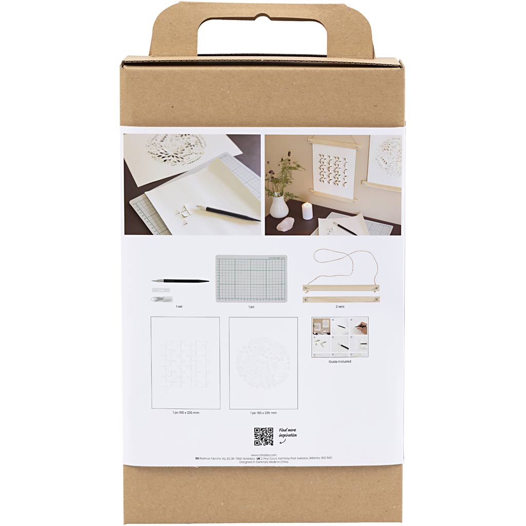 Creativ company hobby set paper art, cintres en papier, blanc cassé, 1 boîte