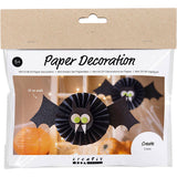 Creativ company mini hobby set décorations en papier, chauves-souris, noir, blanc, 1 boîte