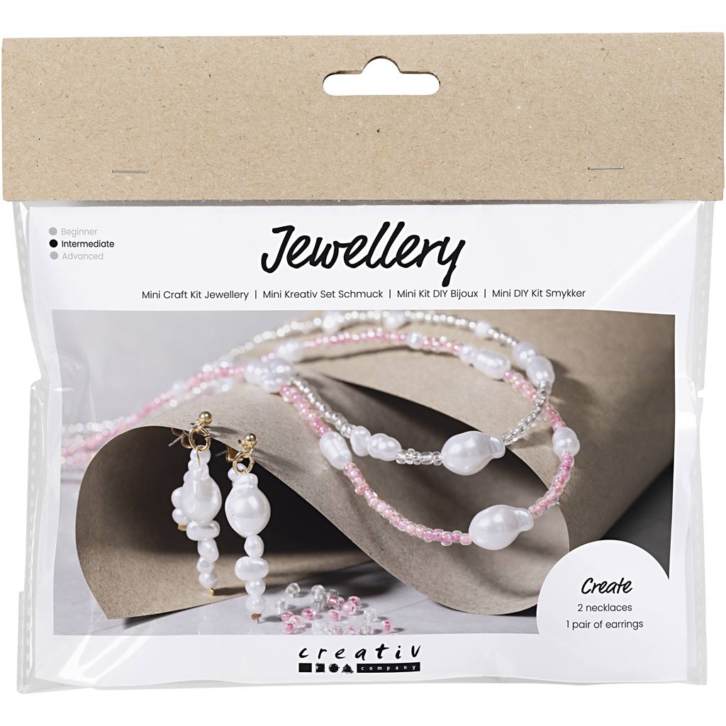 Creativ company mini hobby set bijoux, colliers et boucles d'oreilles, brillant, 1 boîte