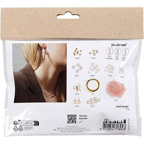 Creativ company mini hobby set bijoux, colliers et boucles d'oreilles, brillant, 1 boîte