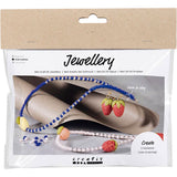 Creativ company mini hobby set bijoux, collier et boucles d'oreilles, bleu royal, 1 boîte
