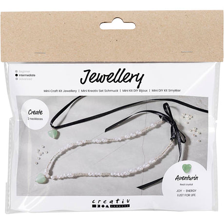 Creativ company mini coffret de bijoux, coeur d'aventurine, transparent, 1 boîte