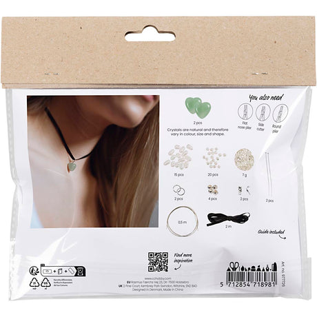 Creativ company mini coffret de bijoux, coeur d'aventurine, transparent, 1 boîte