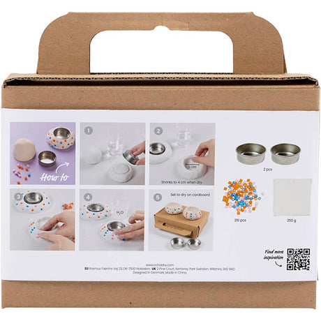 Creativ company mini kit de loisirs créatifs, bougeoirs, blanc, 1 boîte