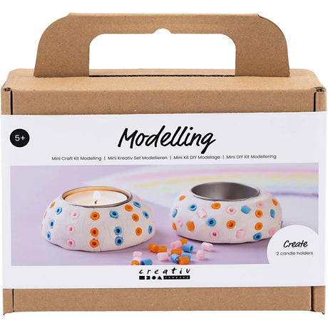 Creativ company mini kit de loisirs créatifs, bougeoirs, blanc, 1 boîte
