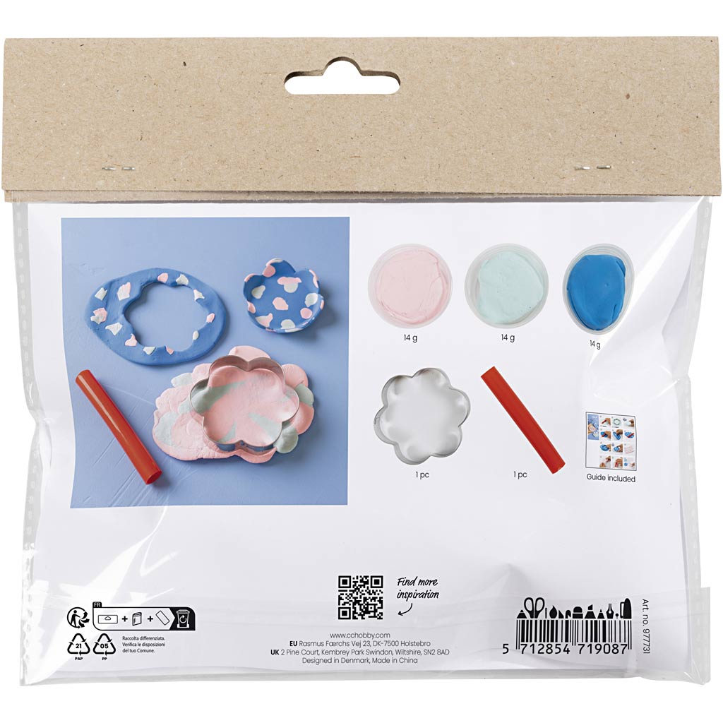 Creativ company mini hobby set sculpture, bols, bleu pastel, rose clair, 1 boîte
