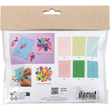 Creativ company mini hobby set décoration, cartes décorées, bleu, vert, rose, 1 boîte