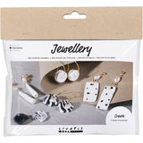 Creativ company mini hobby set bijoux, boucles d'oreilles, noir, blanc, 1 boîte