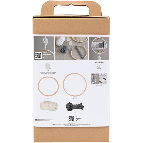 Creativ company hobby set macramé, mobile, gris, blanc cassé, 1 boîte
