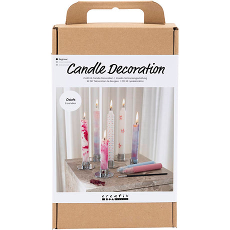Société créative https : www.cchobby.nl hobbyset-candles-decorating-decorated-pointed-candles-white-1-box