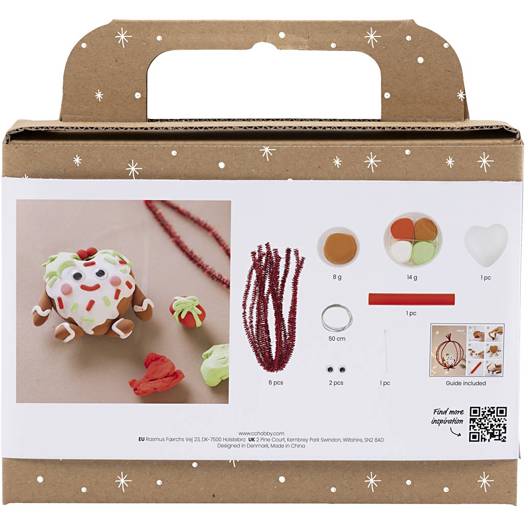 Creativ company mini kit de loisirs créatifs, sculpture, figurine de Noël en forme de cœur, différentes couleurs, 1 boîte