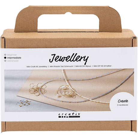 Creativ company mini hobby set bijoux, collier avec pendentif avec fil métallique, plaqué or, 1 boîte