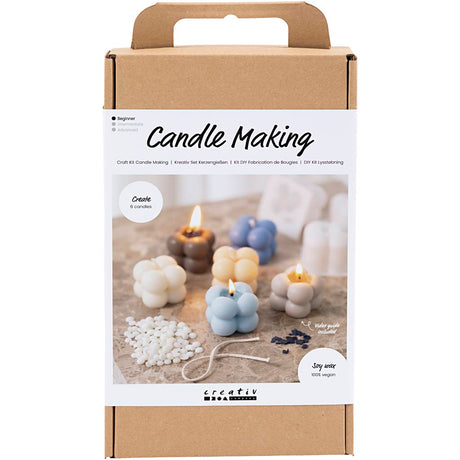 Société créative https : www.ccobby.nl hobbyset-candle-making-bubble-soya-candle-beige-lightblue-creme-1-box