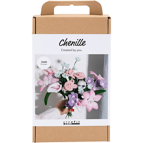 Creativ company hobby set fleurs en fil chenille couleurs pastel