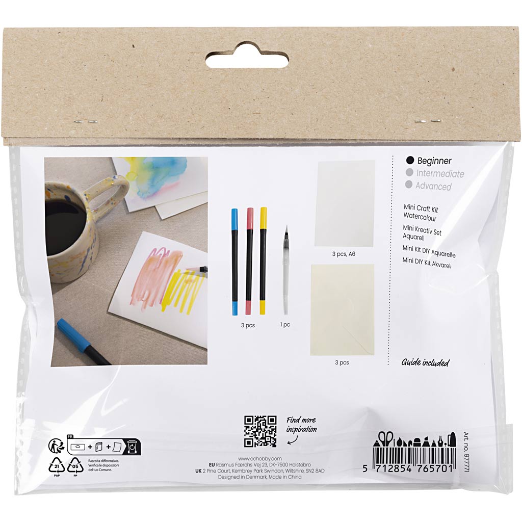 Creativ company mini hobby set aquarelle, cartes et enveloppes, 1 boîte