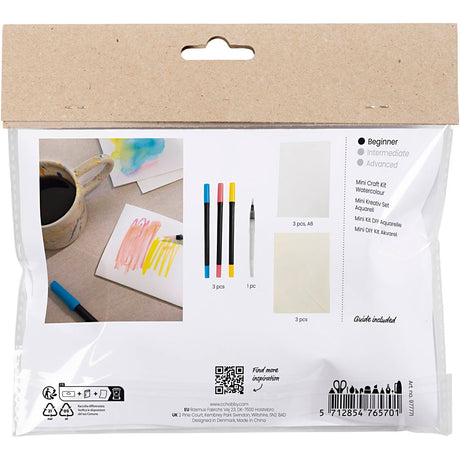 Creativ company mini hobby set aquarelle, cartes et enveloppes, 1 boîte