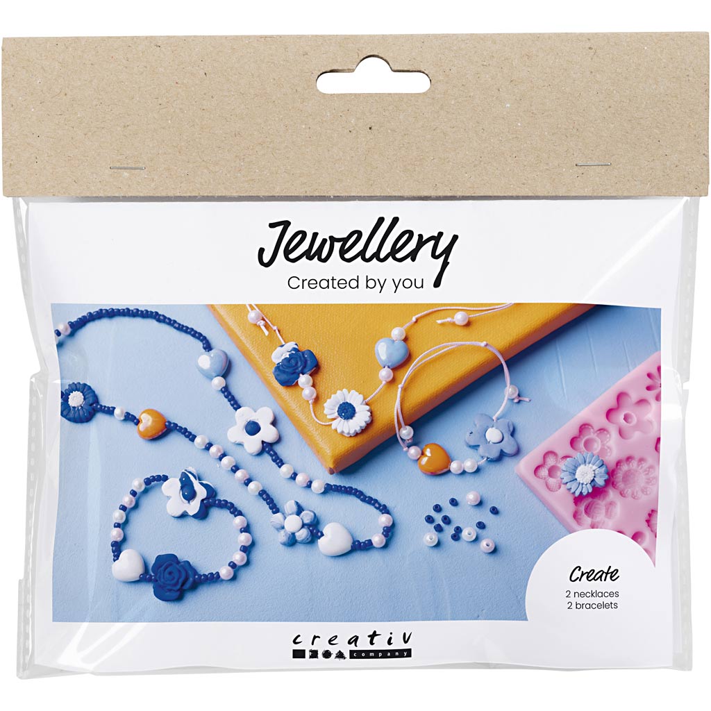 Creativ company mini hobby set bijoux, fleurs, différentes couleurs, 1 boîte