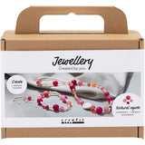 Creativ company mini hobby set bijoux, collier et bracelet, rose, 1 boîte