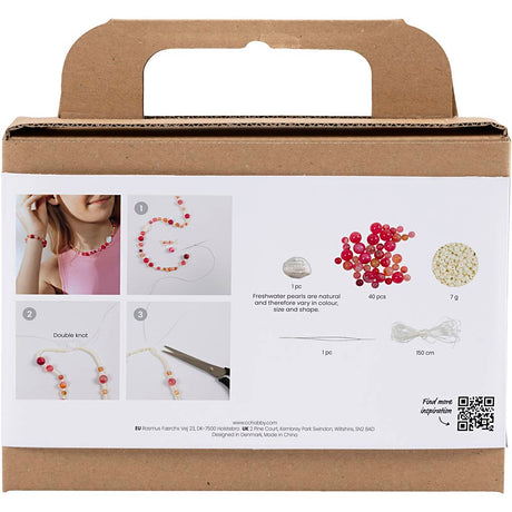Creativ company mini hobby set bijoux, collier et bracelet, rose, 1 boîte