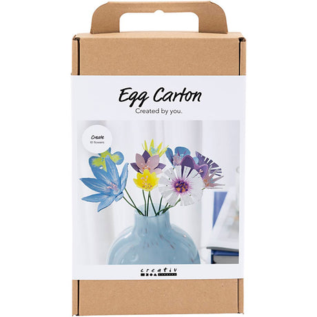 Creativ company hobby set fleurs en cartons d'œufs, couleurs pastel, 1 boîte