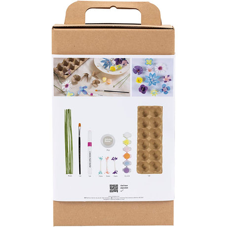 Creativ company hobby set fleurs en cartons d'œufs, couleurs pastel, 1 boîte