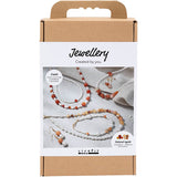 Creativ company hobby set bijoux, beige, orange brûlé, nacre blanche, 1 boîte