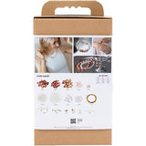 Creativ company hobby set bijoux, beige, orange brûlé, nacre blanche, 1 boîte