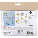 Creativ company mini hobby set bijoux, collier, bracelets, boucles d'oreilles, bleu clair, rouge clair, jaune, 1 boîte