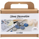 Creativ company mini hobby set décoration en pierre, bleu, 1 boîte