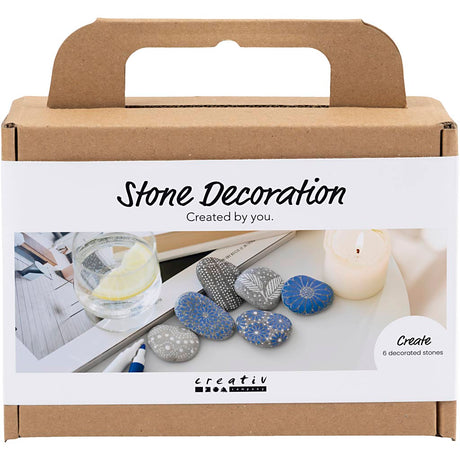 Creativ company mini hobby set décoration en pierre, bleu, 1 boîte
