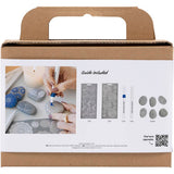 Creativ company mini hobby set décoration en pierre, bleu, 1 boîte