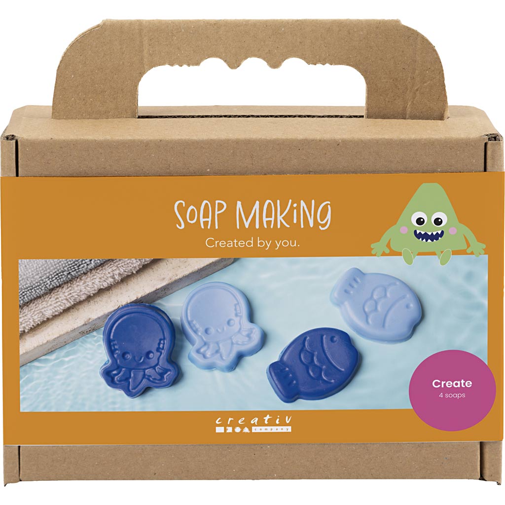 Creativ company kit de fabrication de savon, animaux marins, bleu, 1 boîte