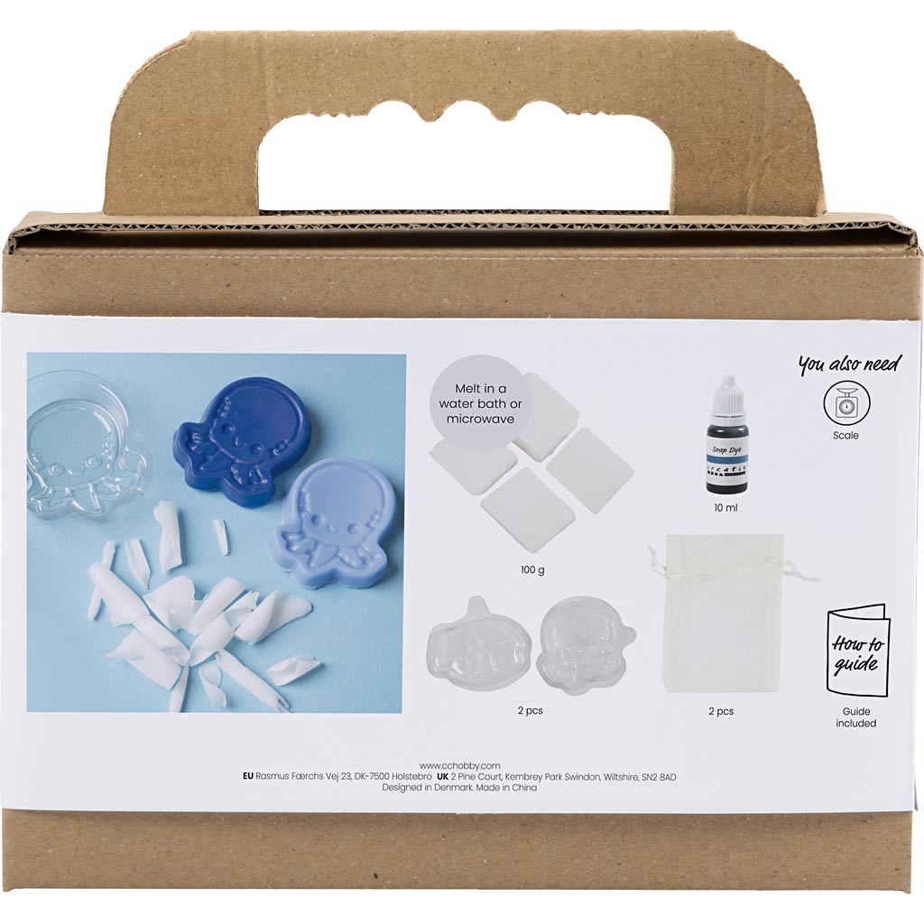 Creativ company kit de fabrication de savon, animaux marins, bleu, 1 boîte