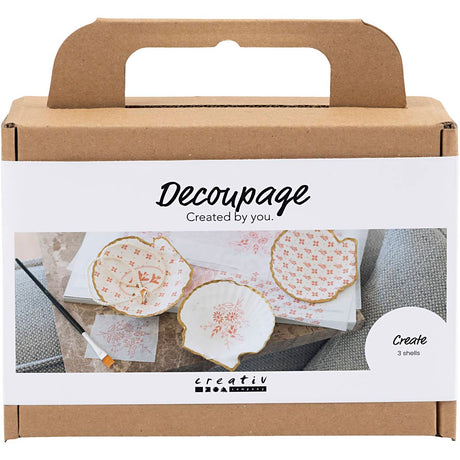 Creativ company mini hobby set découpage, coquilles de moules, rose clair, 1 boîte